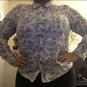 Floral print button up